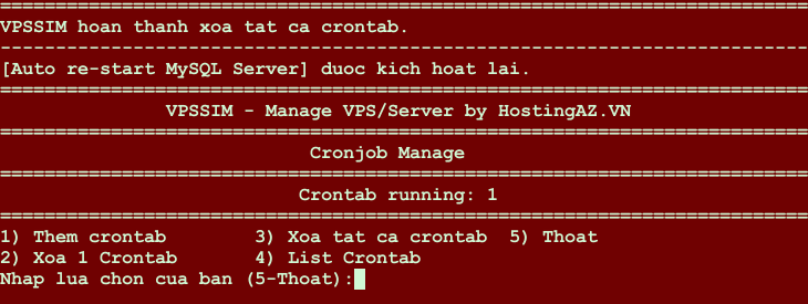 Clear tat cả Crontab