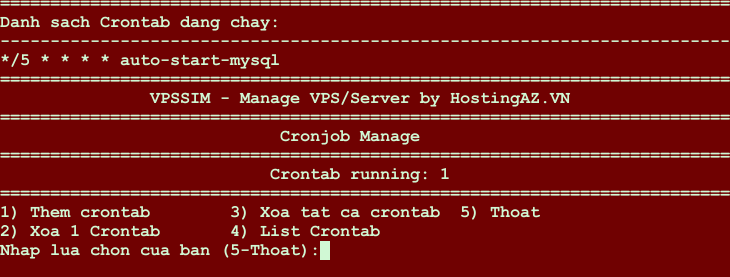 Danh sách Crontab đang chạy 