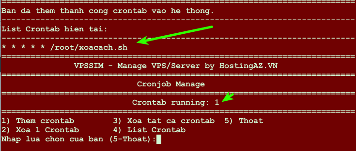 Thêm Crontab thành công 