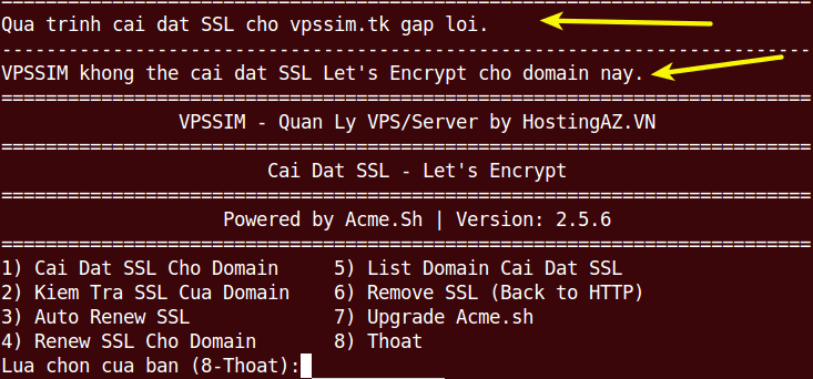 Cài đặt SSL Let's Encrypt Không thành công !