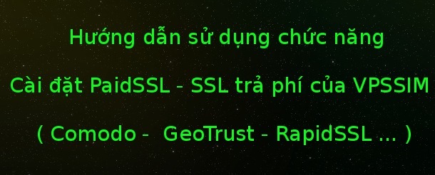 Hướng dẫn sử dụng chức năng Cài đặt SSL (PaidSSL) - SSL trả phí của VPSSIM