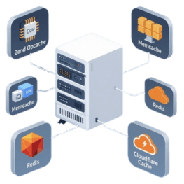 Hỗ trợ: Zend Opache, Memcache, Redis Cache & Cloudflare Cache.