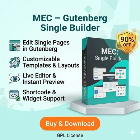 Buy MEC – Gutenberg Single Builder Sale 90% (5/2026)