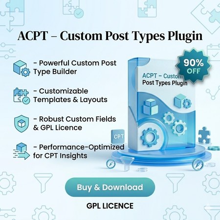 Buy ACPT – Custom Post Types Plugin Sale 90% (7/2026)