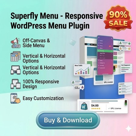 Buy Superfly Menu — Responsive WordPress Menu Plugin Sale 90% (6/2026)