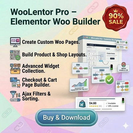 Buy WooLentor Pro – Elementor Woo Builder Sale 90% (6/2026)