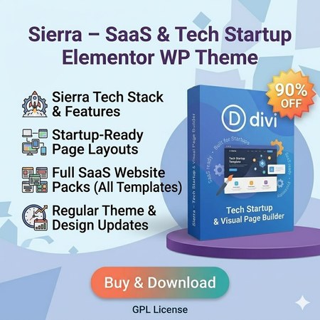 Buy Sierra – SaaS and Tech Startup Elementor WordPress Theme Sale 90% ...